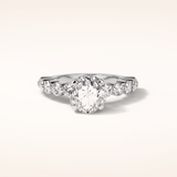 2.2 CT Round Shaped Pave Moissanite Engagement Ring