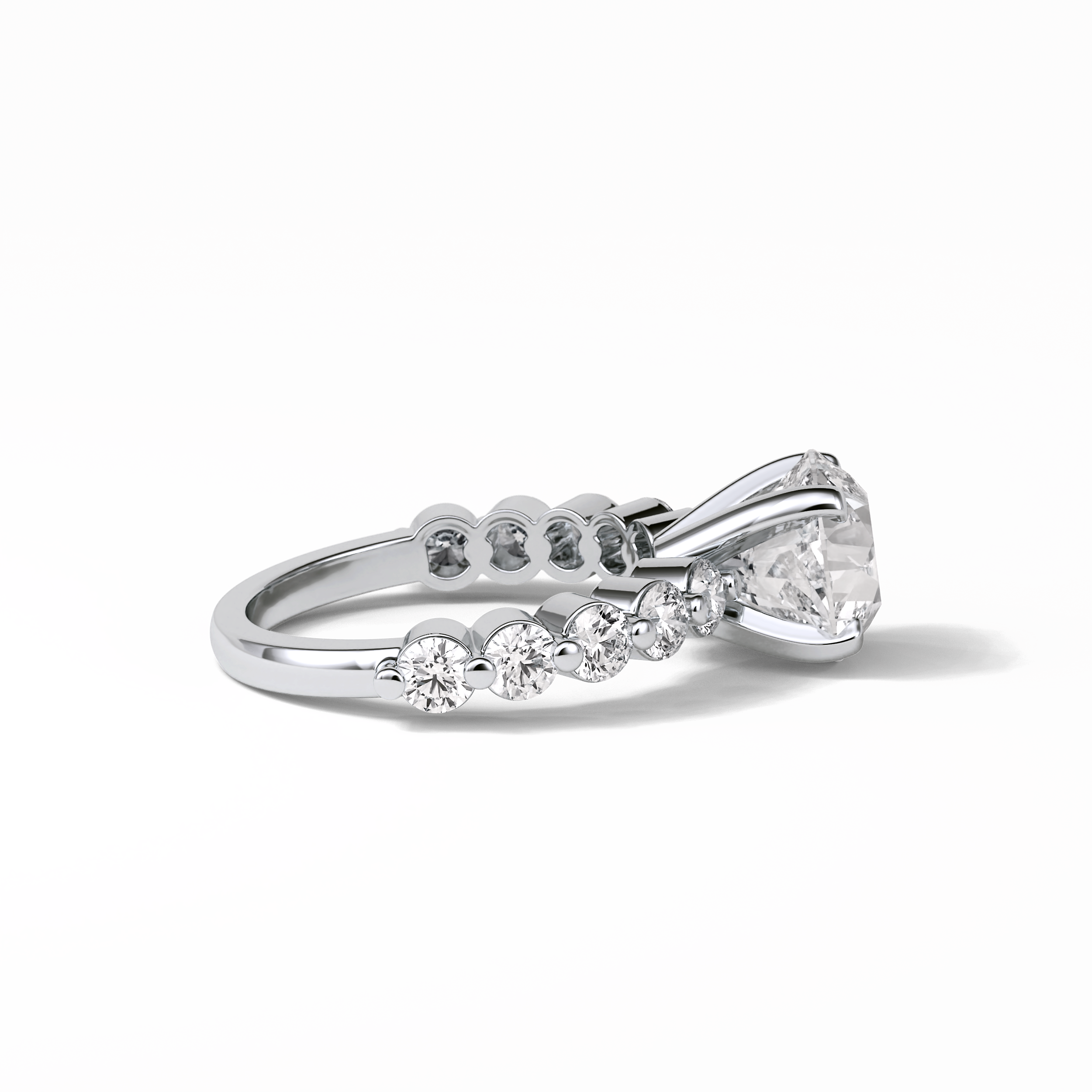 Round Dainty Lab Grown Diamond Engagement Ring