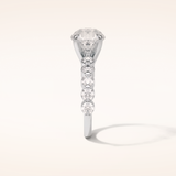 2.2 CT Round Shaped Pave Moissanite Engagement Ring