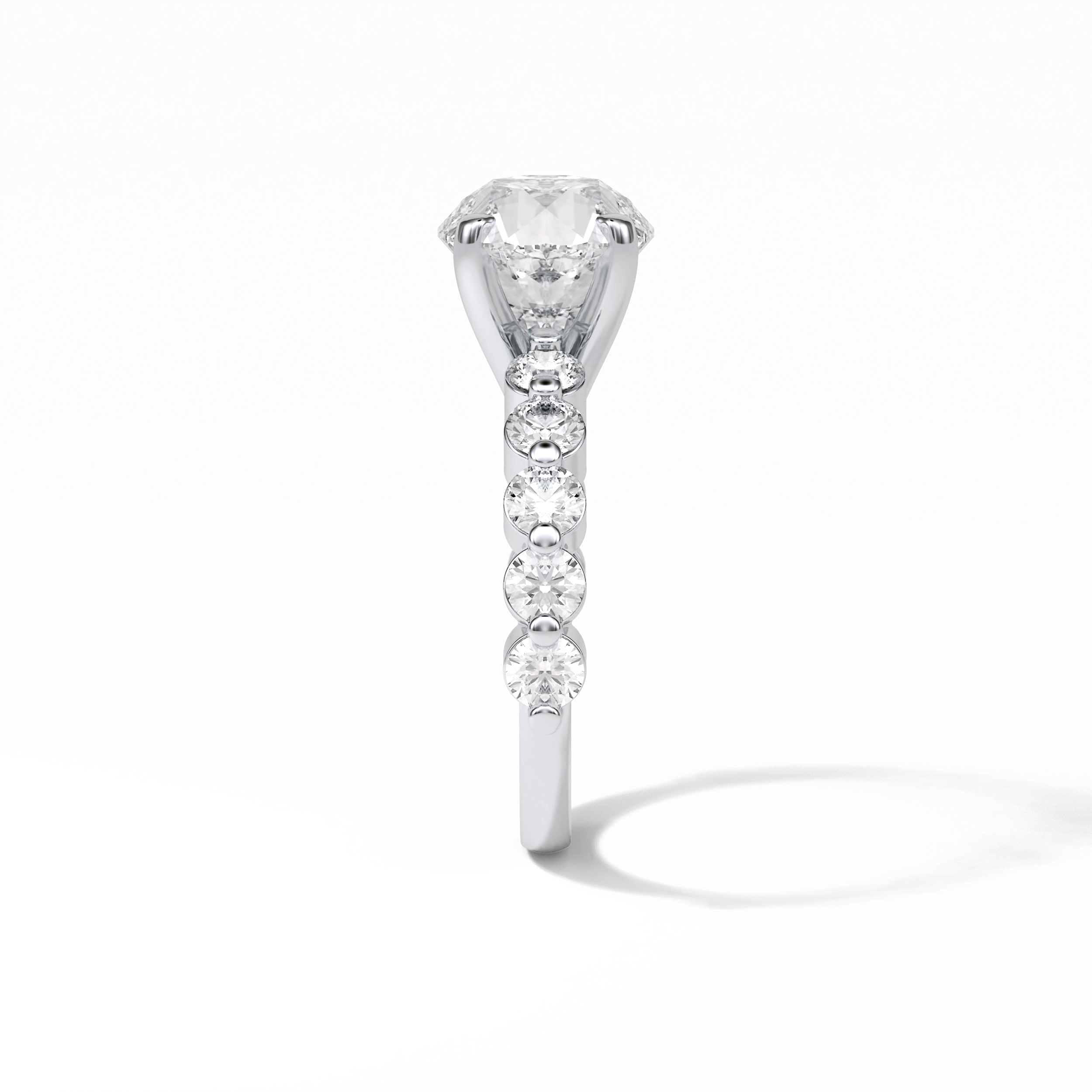 Round Dainty Lab Grown Diamond Engagement Ring