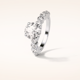 2.2 CT Round Shaped Pave Moissanite Engagement Ring