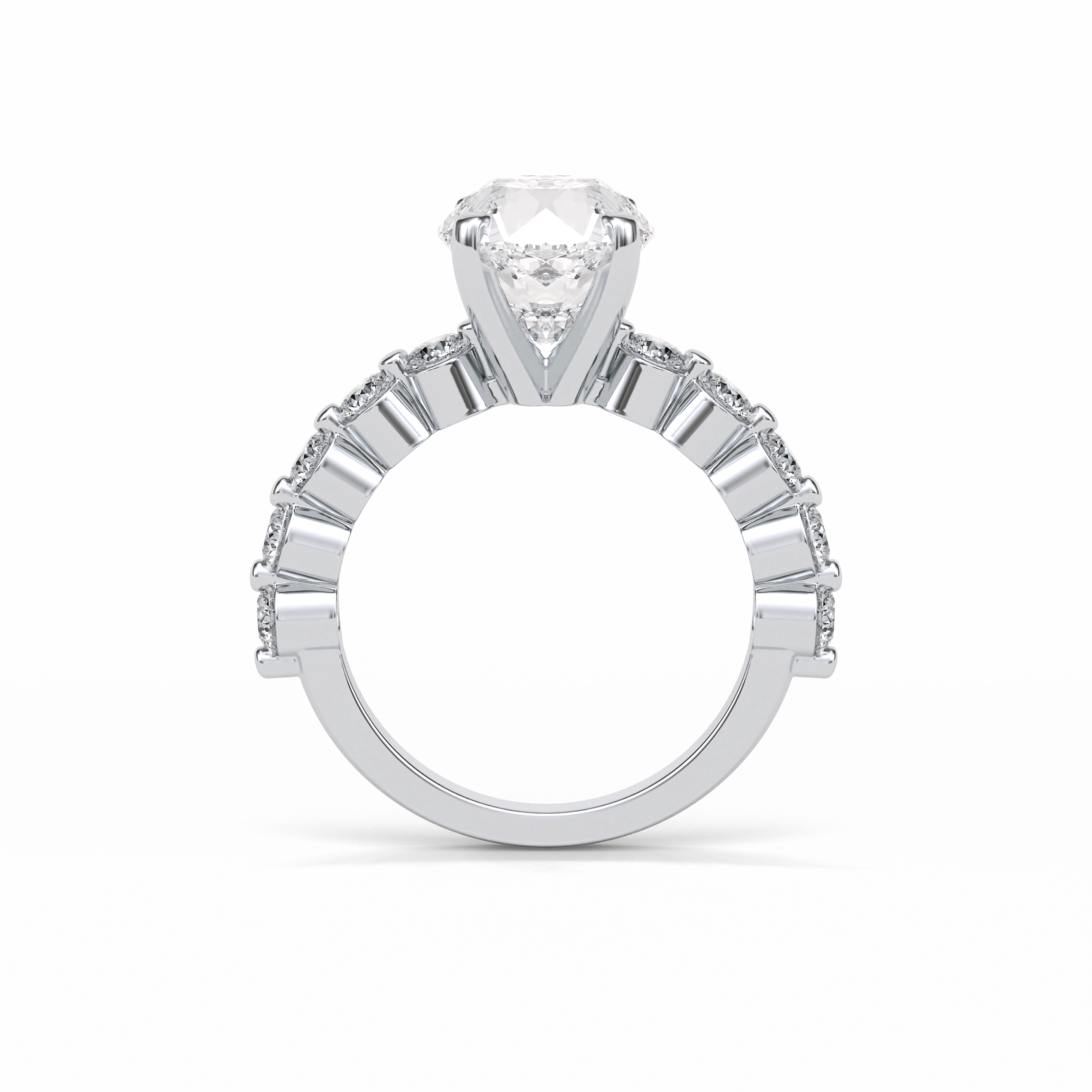 Round Dainty Lab Grown Diamond Engagement Ring