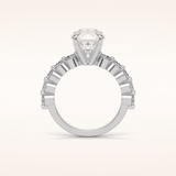 2.2 CT Round Shaped Pave Moissanite Engagement Ring