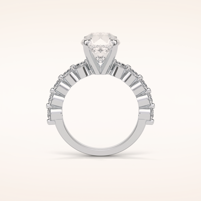 2.2 CT Round Shaped Pave Moissanite Engagement Ring