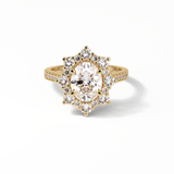 Oval Pave & Halo Lab Grown Diamond Engagement Ring