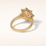 1.91 CT Oval Shaped Cluster Moissanite Engagement Ring