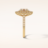 1.91 CT Oval Shaped Cluster Moissanite Engagement Ring