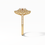 Oval Pave & Halo Lab Grown Diamond Engagement Ring