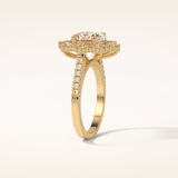 1.91 CT Oval Shaped Cluster Moissanite Engagement Ring