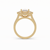 Oval Pave & Halo Lab Grown Diamond Engagement Ring