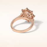 1.91 CT Oval Shaped Cluster Moissanite Engagement Ring