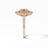 Oval Pave & Halo Lab Grown Diamond Engagement Ring