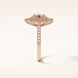 1.91 CT Oval Shaped Cluster Moissanite Engagement Ring