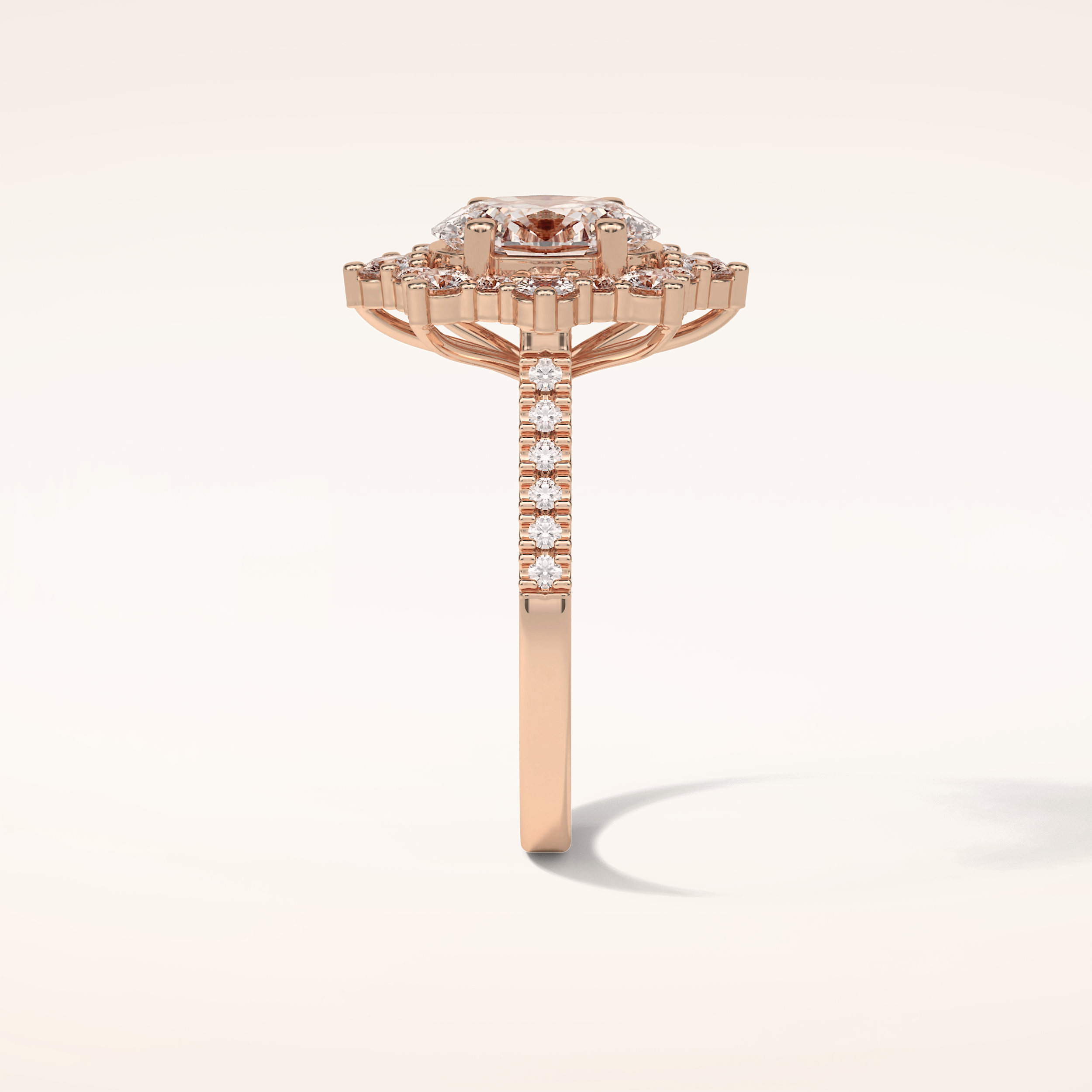 1.91 CT Oval Shaped Cluster Moissanite Engagement Ring