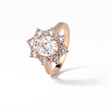 Oval Pave & Halo Lab Grown Diamond Engagement Ring