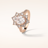 1.91 CT Oval Shaped Cluster Moissanite Engagement Ring