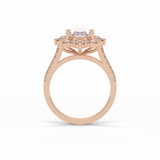 Oval Pave & Halo Lab Grown Diamond Engagement Ring