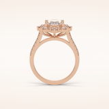 1.91 CT Oval Shaped Cluster Moissanite Engagement Ring