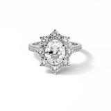Oval Pave & Halo Lab Grown Diamond Engagement Ring