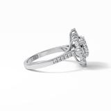 Oval Pave & Halo Lab Grown Diamond Engagement Ring