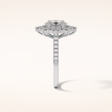 1.91 CT Oval Shaped Cluster Moissanite Engagement Ring