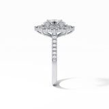 Oval Pave & Halo Lab Grown Diamond Engagement Ring
