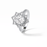Oval Pave & Halo Lab Grown Diamond Engagement Ring