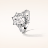 1.91 CT Oval Shaped Cluster Moissanite Engagement Ring