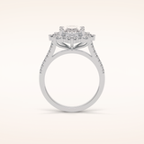 1.91 CT Oval Shaped Cluster Moissanite Engagement Ring