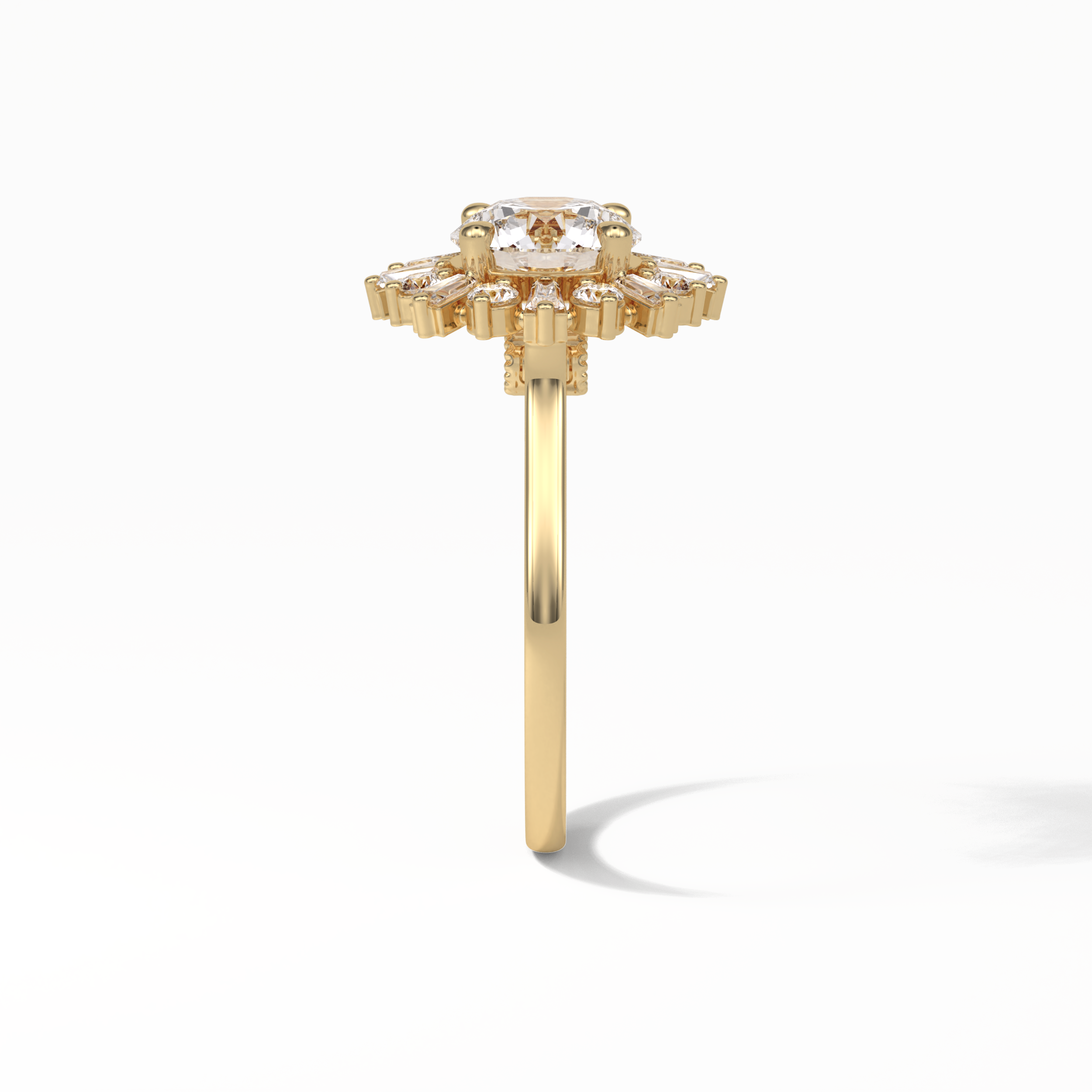 Round Cluster Lab Grown Diamond Engagement Ring