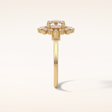 1.35 CT Round Shaped Halo Moissanite Engagement Ring