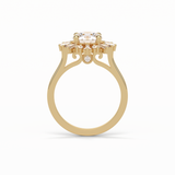 Round Cluster Lab Grown Diamond Engagement Ring