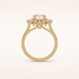 1.35 CT Round Shaped Halo Moissanite Engagement Ring