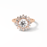 Round Cluster Lab Grown Diamond Engagement Ring