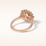 1.35 CT Round Shaped Halo Moissanite Engagement Ring