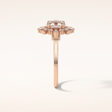 1.35 CT Round Shaped Halo Moissanite Engagement Ring