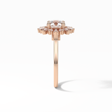 Round Cluster Lab Grown Diamond Engagement Ring