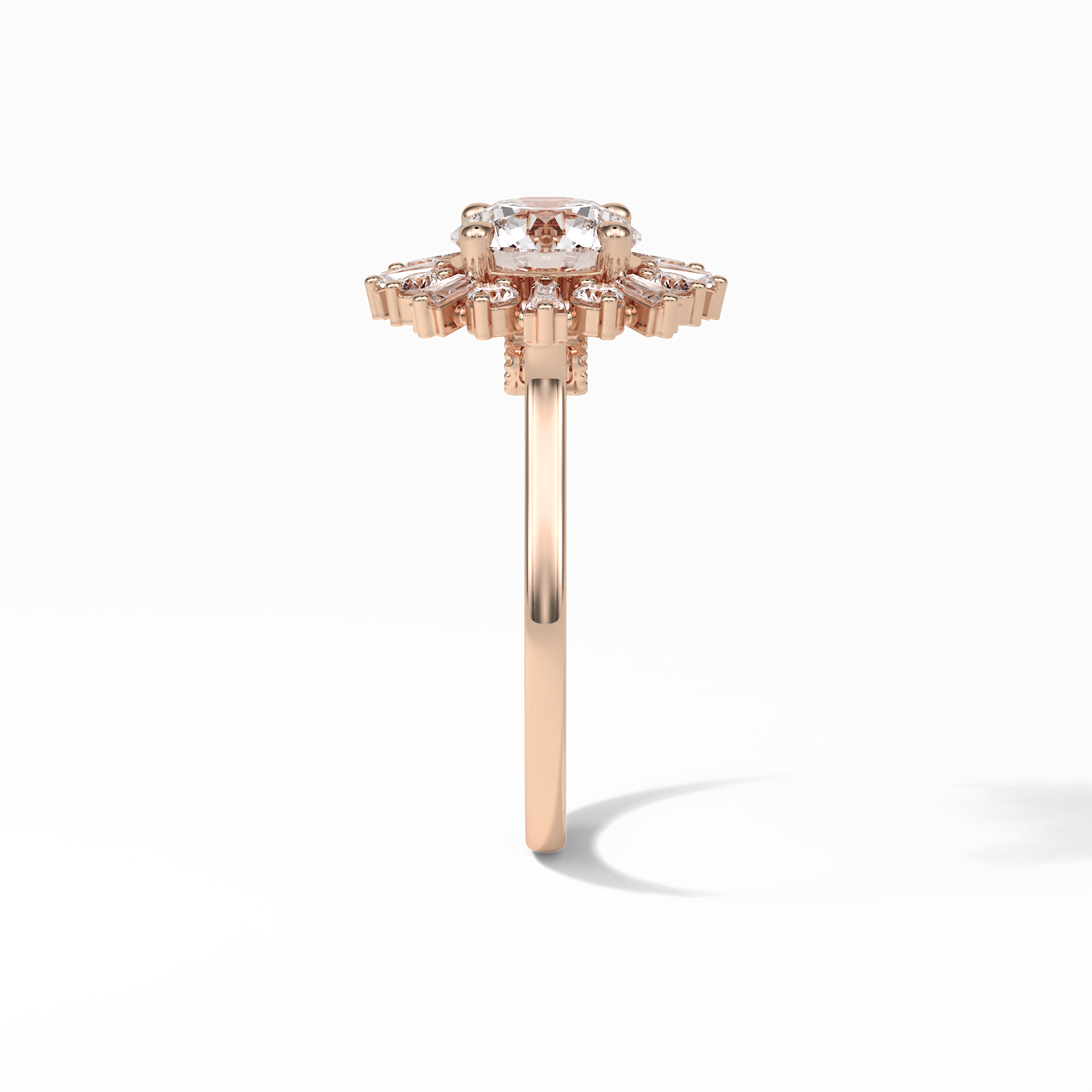 Round Cluster Lab Grown Diamond Engagement Ring