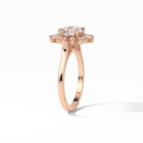 Round Cluster Lab Grown Diamond Engagement Ring