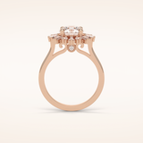 1.35 CT Round Shaped Halo Moissanite Engagement Ring