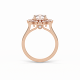 Round Cluster Lab Grown Diamond Engagement Ring