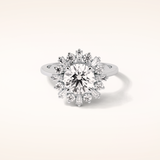 1.35 CT Round Shaped Halo Moissanite Engagement Ring