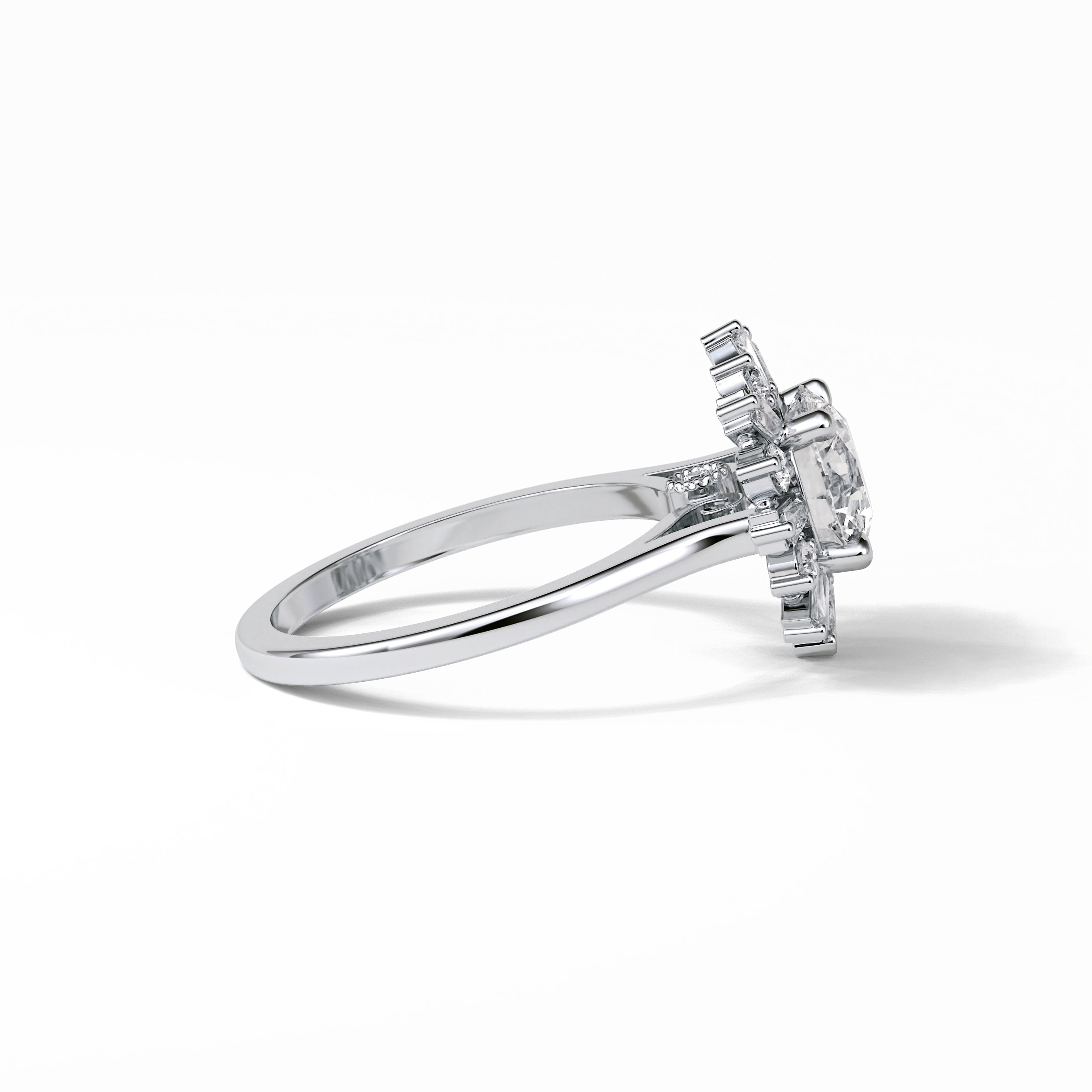 Round Cluster Lab Grown Diamond Engagement Ring