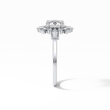 Round Cluster Lab Grown Diamond Engagement Ring