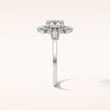 1.35 CT Round Shaped Halo Moissanite Engagement Ring