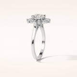 1.35 CT Round Shaped Halo Moissanite Engagement Ring