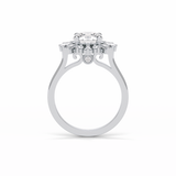 Round Cluster Lab Grown Diamond Engagement Ring