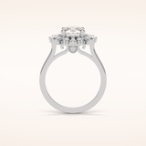 1.35 CT Round Shaped Halo Moissanite Engagement Ring