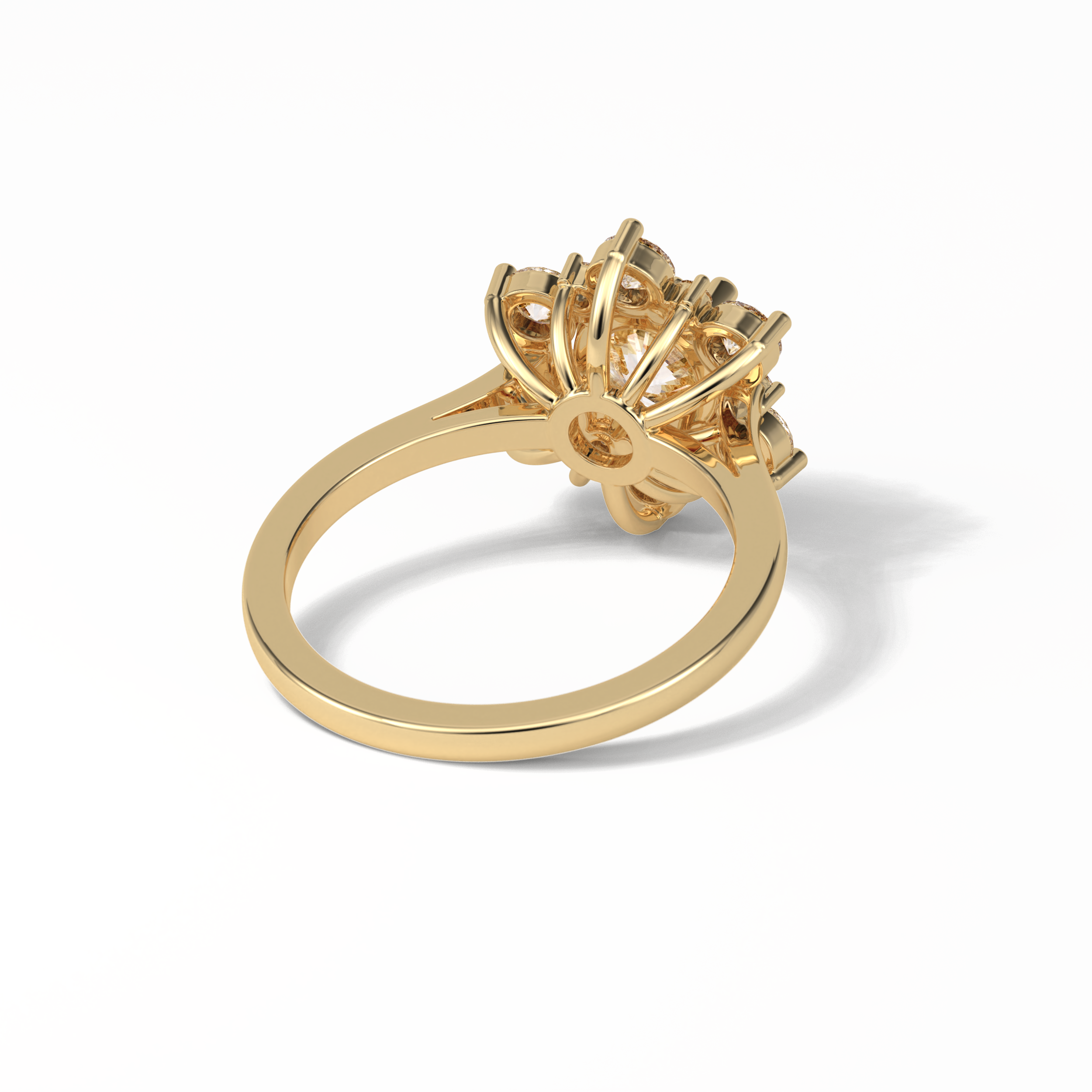 Round Cluster Lab Grown Diamond Engagement Ring