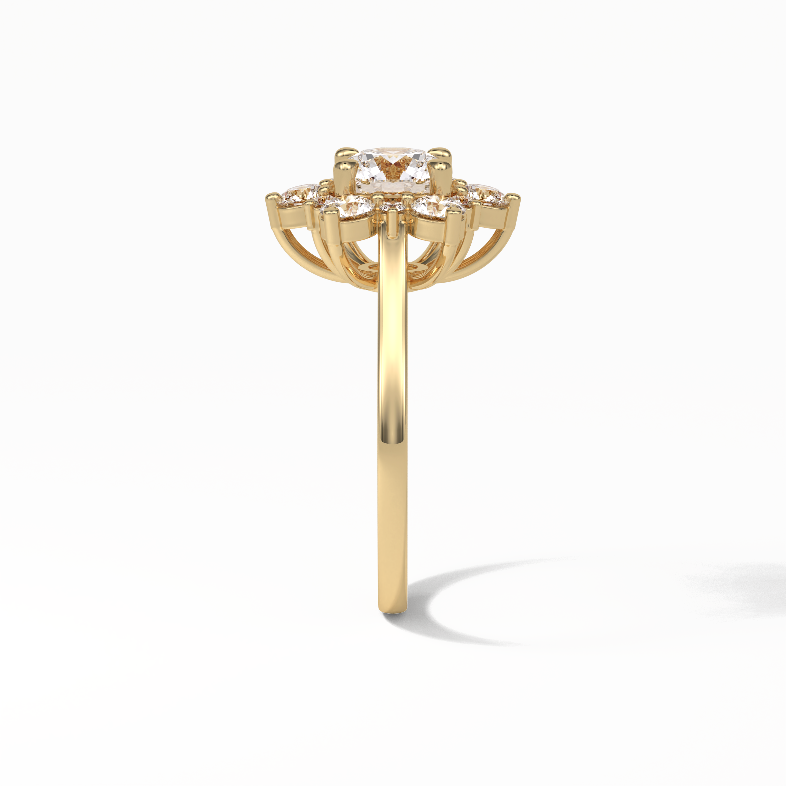 Round Cluster Lab Grown Diamond Engagement Ring